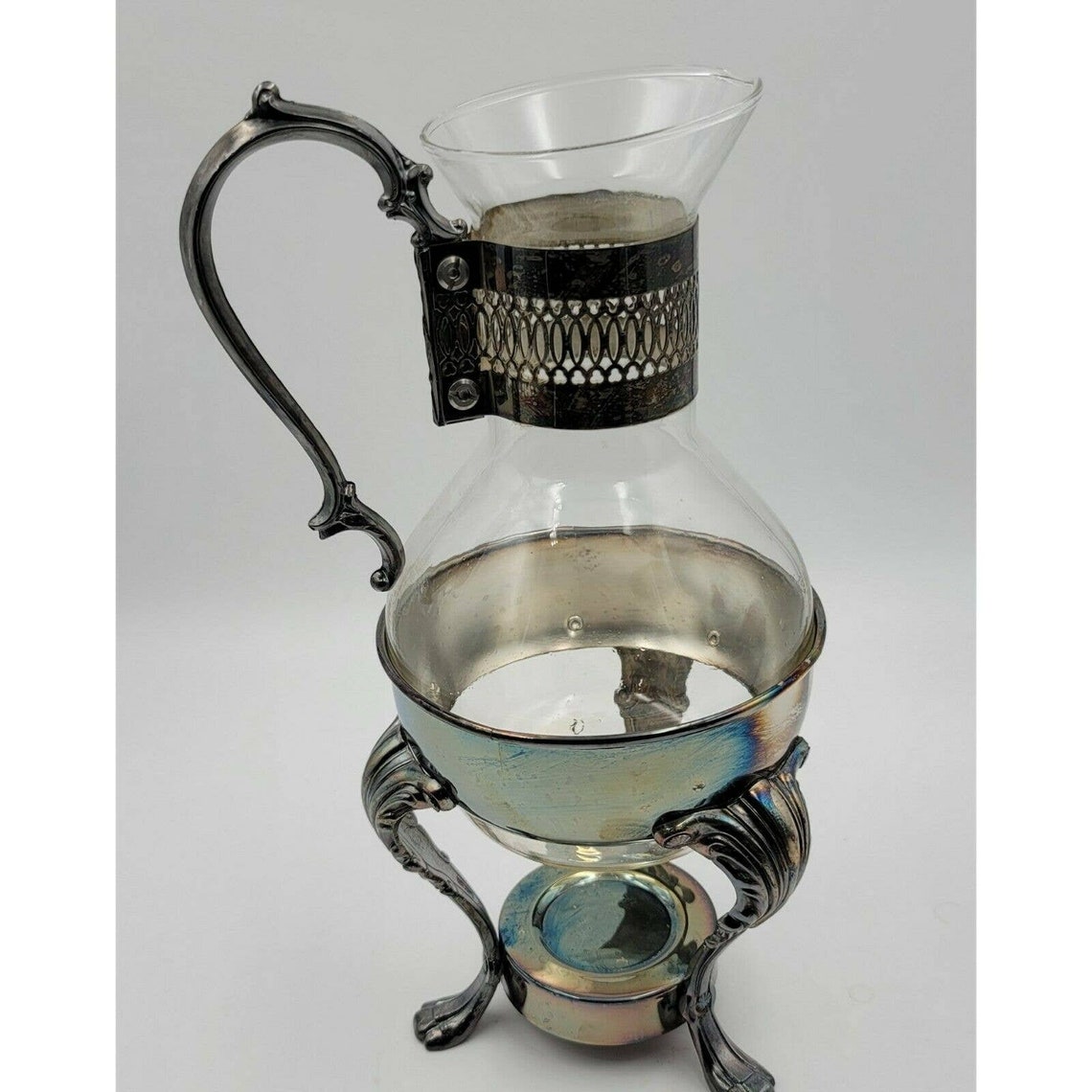 Vintage Silver Plated and Glass Coffee Tea Carafe Pitcher With Etsy