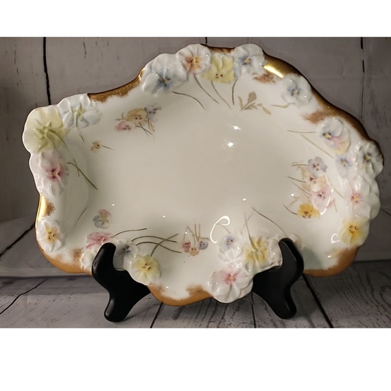 Antique Porcelain Dresser tray dish Scallop Shell f… Gem