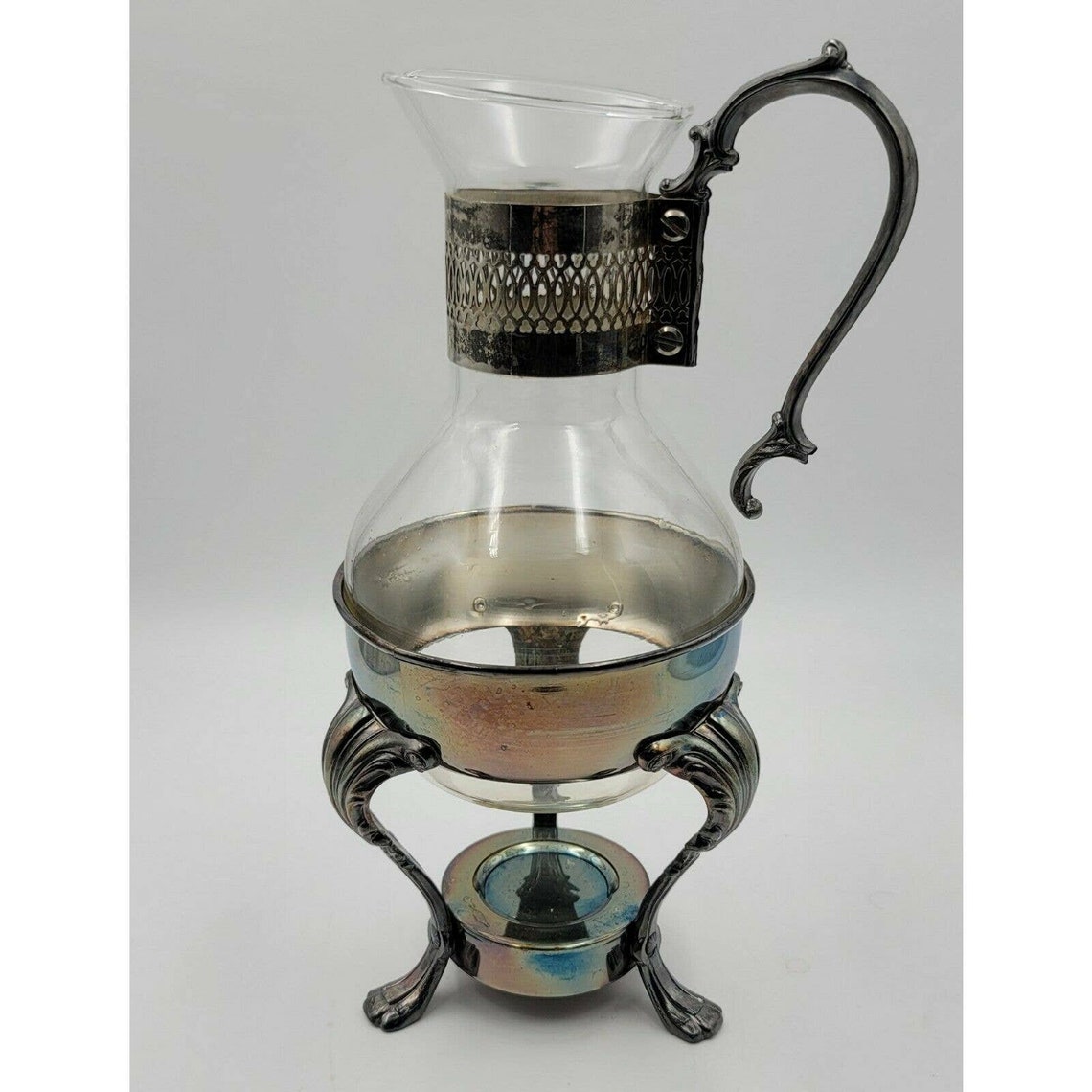 Vintage Silver Plated and Glass Coffee Tea Carafe Pitcher With Etsy
