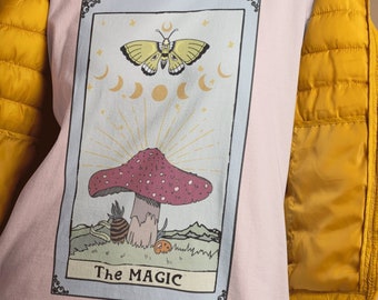 Tarot Card Shirt Mushroom T Shirt Tarot Shirt Tarot Shirts Women Magic Mushrooms Mystical Shirt Merry Mushroom Cottagecore Shirt