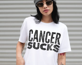 Cancer Sucks Shirt Breast Cancer Shirt Ovarian Cancer T Shirt Lung Cancer Shirt Prostate Cancer T Shirt Unisex Short Sleeve Tee