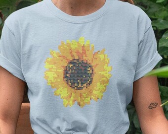 Sunflower Shirt Cool Knit Sweater Style Graphic Shirt FlowerT Shirt Cottage Core Style Floral Unisex Short Sleeve Tee