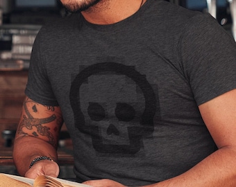 Skull Shirt Digital Skull Grunge T-shirt Gamer Goth EGirl Dark Academia Aesthetic Shirt Unisex Short Sleeve