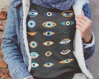 Evil Eye Shirt Evil Eyes All Seeing Eye Witchy Shirt Open Third Eye Evil Eye Crewneck Boho Aesthetic Crewneck Oversized Sweatshirt