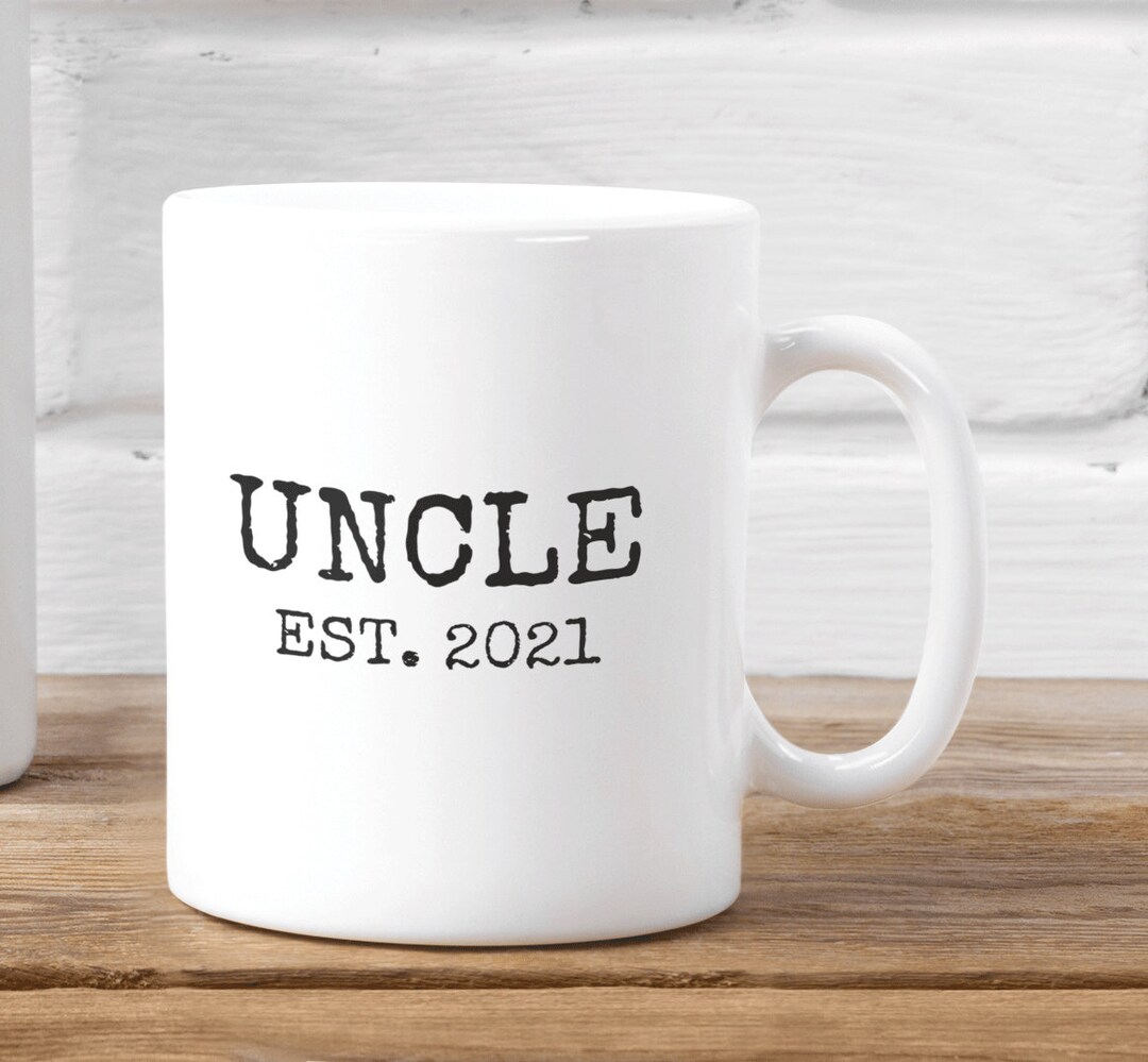 Uncle Est 2021 Mug New Uncle Coffee Cup Baby Reveal Coffee Mug New ...