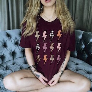 Lightning Bolt Shirt Lightning Crewneck EGirl Shirt Preppy Shirt Preppy Clothes Oversized Shirt Aesthetic Shirt Lightning Shirt