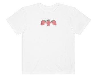 Strawberry Sweater Style Shirt Grafisch Cottage Core Style Fun Unisex Ringer Tee