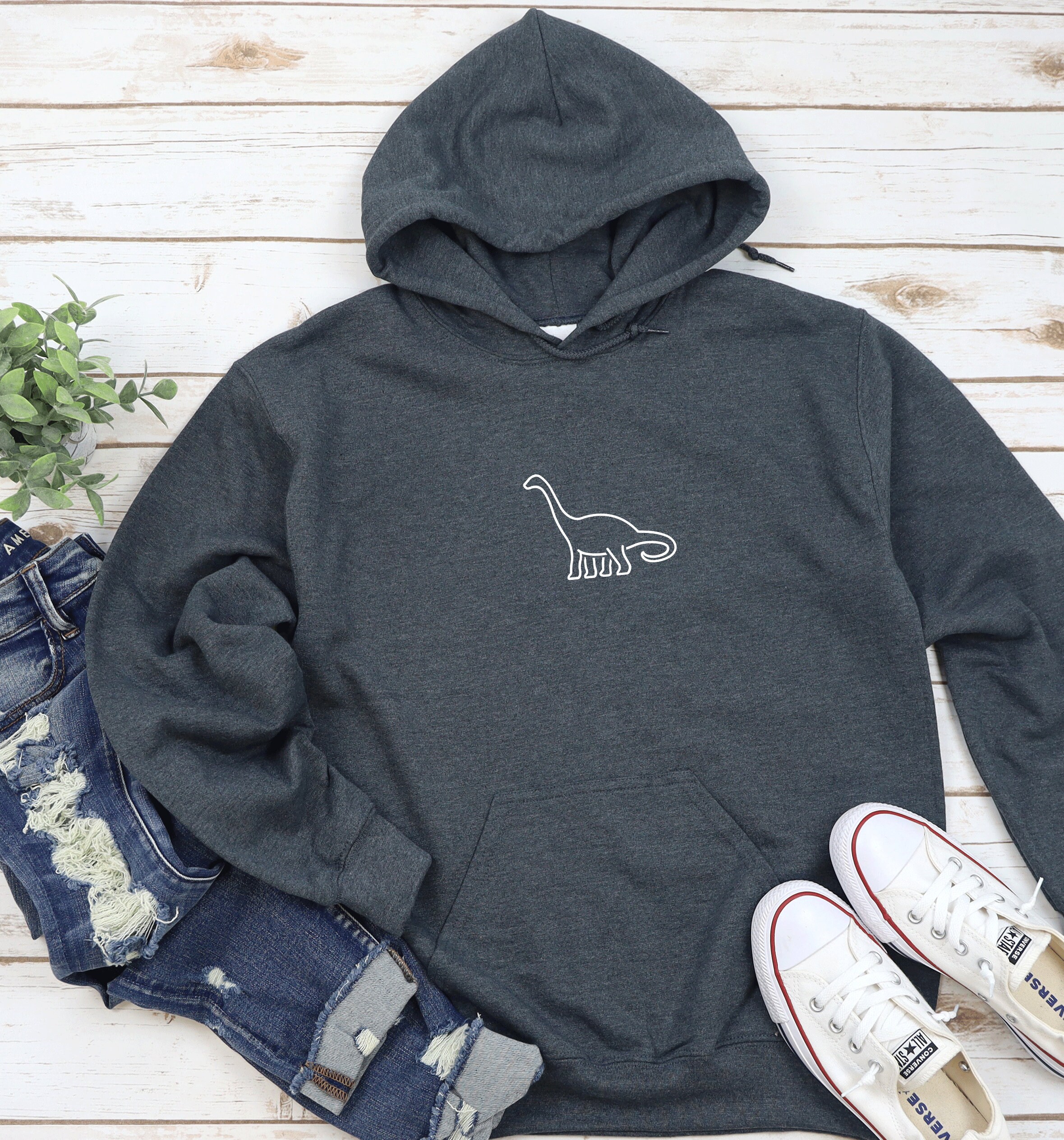 Dinosaur Hoodie Brontosaurus Shirt Longneck Hoodie Cute Etsy