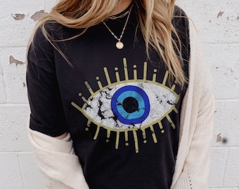 Evil Eye Shirt Mystical Shirt Occult Shirt Folklore Shirt Witchy Shirt Oversized Shirt Aesthetic Shirt Indie Shirt All Seeing Eye Shirt