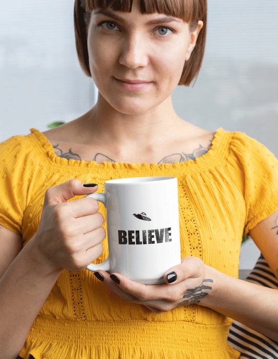 Ufo Believe Coffee Mug Spaceship Coffee Cup Extraterrestrial Area 51 Roswell Mug 11 Or 15 Oz Ceramic Mug