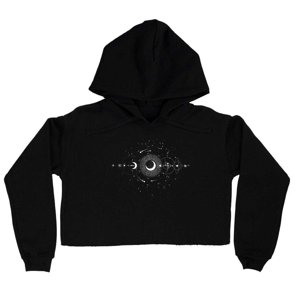 Moon and Stars Bohemian Cropped Hoodie Celestial Witchy Moon - Etsy