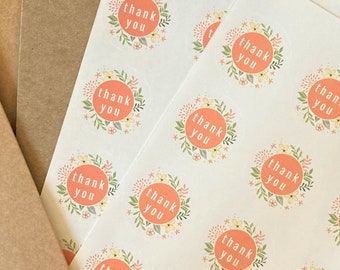 Floral Thank You Stickers