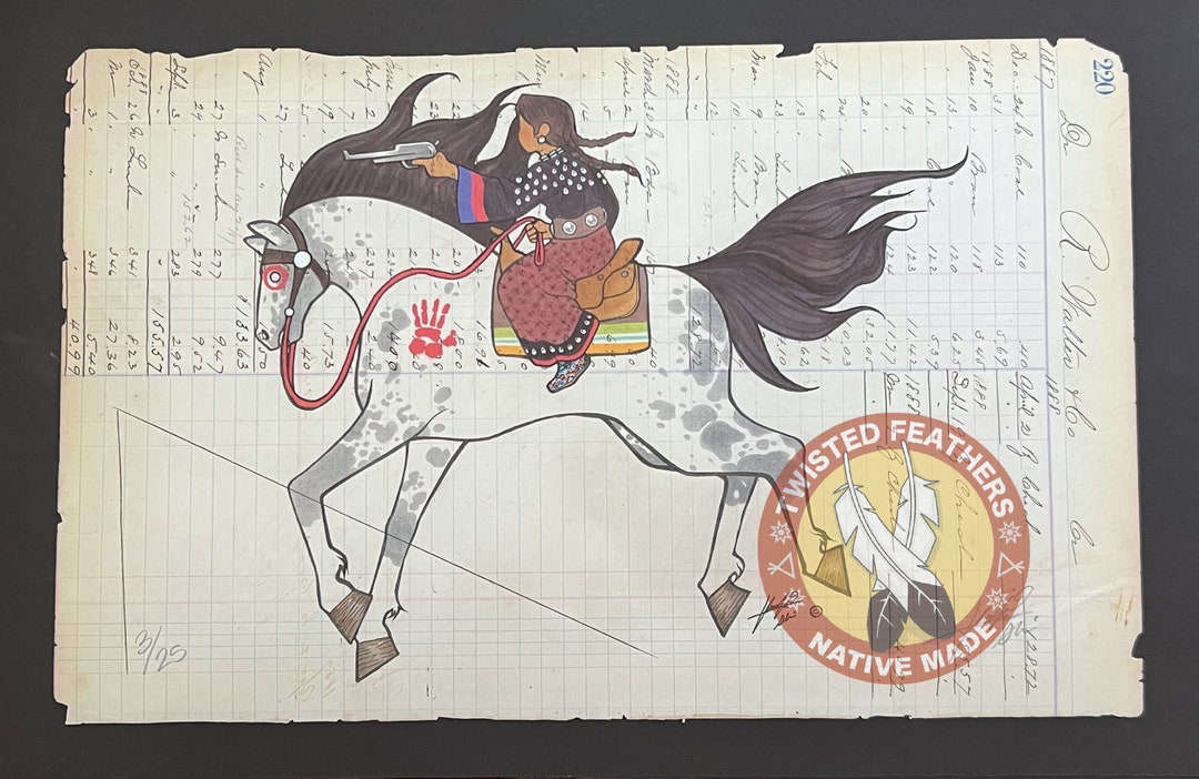 Buffalo Calf Road Woman/native American Ledger Art Archival Print by