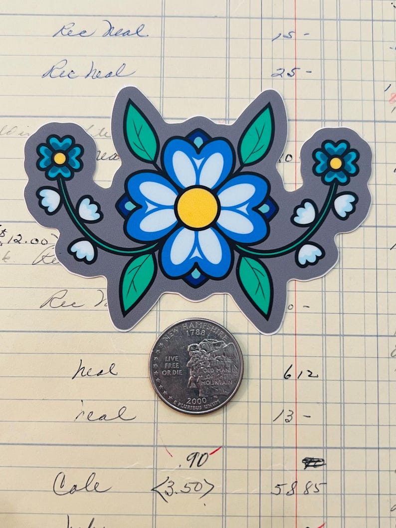 Native American Made Blue Cree Flower Vinyl Sticker - Etsy