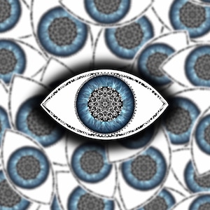 Mandala Eyeball Waterproof Sticker, Colorful Eye Sticker, Durable Weatherproof Vinyl, Matte Sticker, Stickers for Laptop, Water Bottle, Car