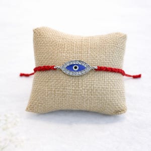 Red String Evil Eye Bracelet with Silver CZ Charm – Minimalist Spiritual Protection Jewelry
