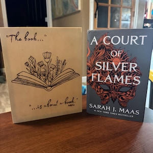 Book Nesta Archeron ACOTAR A Court of Silver Flames Officially Licensed Sarah J Maas SJM Woodburned Shelf Decor