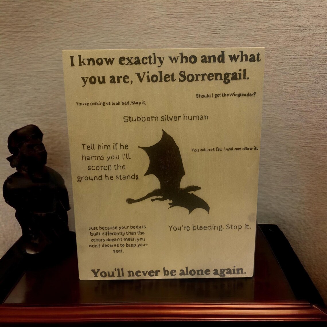 Fourth Wing Officially Licensed Tairn Quotes Etsy