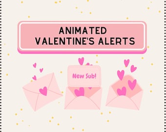 ANIMATED Love Letter Twitch Alerts | Valentine's Day Twitch Alerts Set | Cute Pink Stream Alerts | Twitch Notifications | Youtube