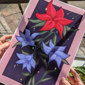 FFXIV Lilies Art Print | FFXIV Art | White Mage Art Poster | Final Fantasy Art Print |  White Mage | Gaming Poster | FFXIV