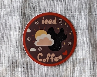 Café gelado adesivo de <br> Entrega Rápida? Café bonito adesivo | Etiqueta congelada do amante do café de <br> Entrega Rápida? Café gelado o dia inteiro adesivo | Presente para amante de café | Autocolante para portátil