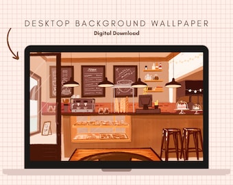 Cozy Cafe Desktop Wallpaper | Cozy Cafe Starting Soon Screen | Cafe Twitch Start Screen | Cozy Coffee Stream Screen | Cafe Background