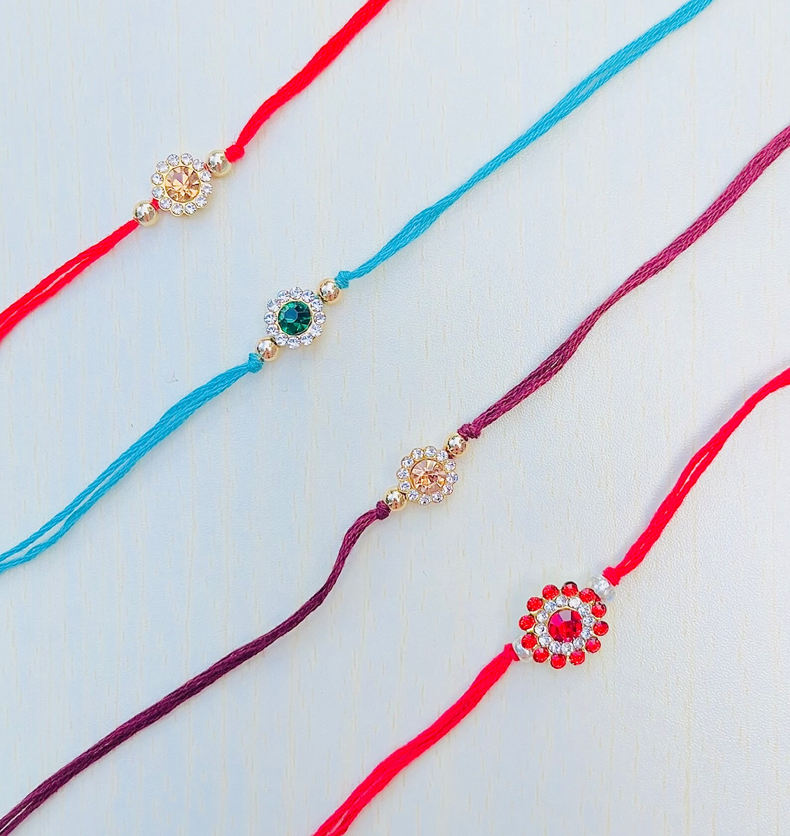 Simpe Rakhi Pack of 1, 2, 3, 6, 12 Rakhis, Handmade Simple Minimalist Punjabi ...