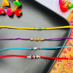 Modern Rakhis for Kids, Colorful Rakhis for Brothers, Handmade Rakhi Bracelet for Raksha Bandhan, Macrame Rakhis to Tie On Men, Minimalist