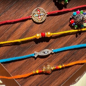 Evil Eye, Turtle, Beaded Rakhis for Brother, Colorful Macrame Rakhis for Brother, Punjabi Modern Rakhris for Kids, Send Rakhi to Brother 1pc