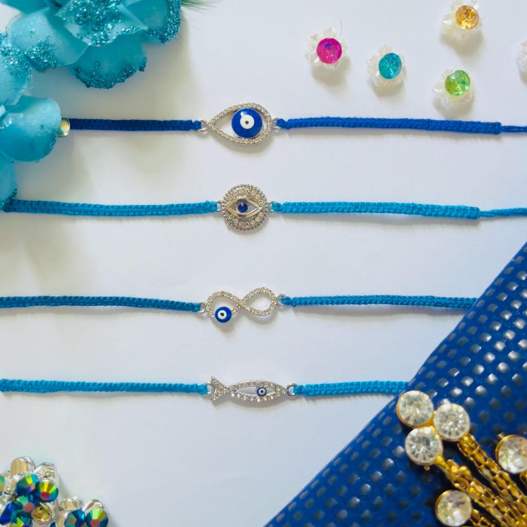 Azar Raksha Evil Eye Rakhis 2024, No Nazar Rakhi Bracelets for Men, Rakhris for ...