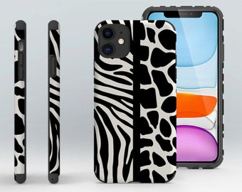 Protective, PU Leather, Black and White iPhone Case, iPhone 12, iPhone 12pro, iPhone 12pro max, iPhone 11, iPhone 11pro max, iPhone XR Xs