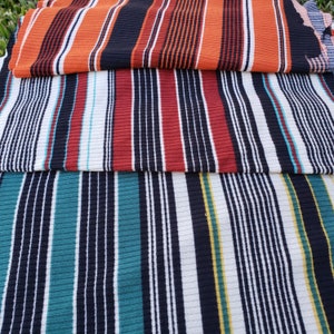 2 Way stretch  Black Stripes Poly Rayon Spandex Rib fabric sold by the yard