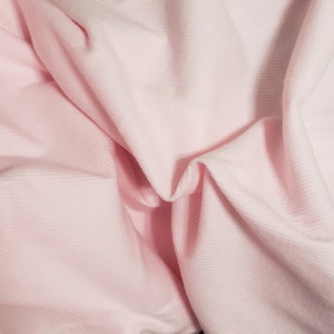 Baby Pink Rib Knit Fabric: 4-Way Stretch Spandex, Crosswise Stripes - Sold by the Yard