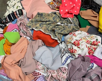 Lote de retales de tela variados: textiles variados para costura, manualidades y bricolaje