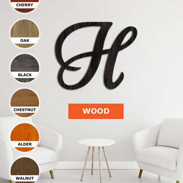 Cursive Wood Letter Etsy