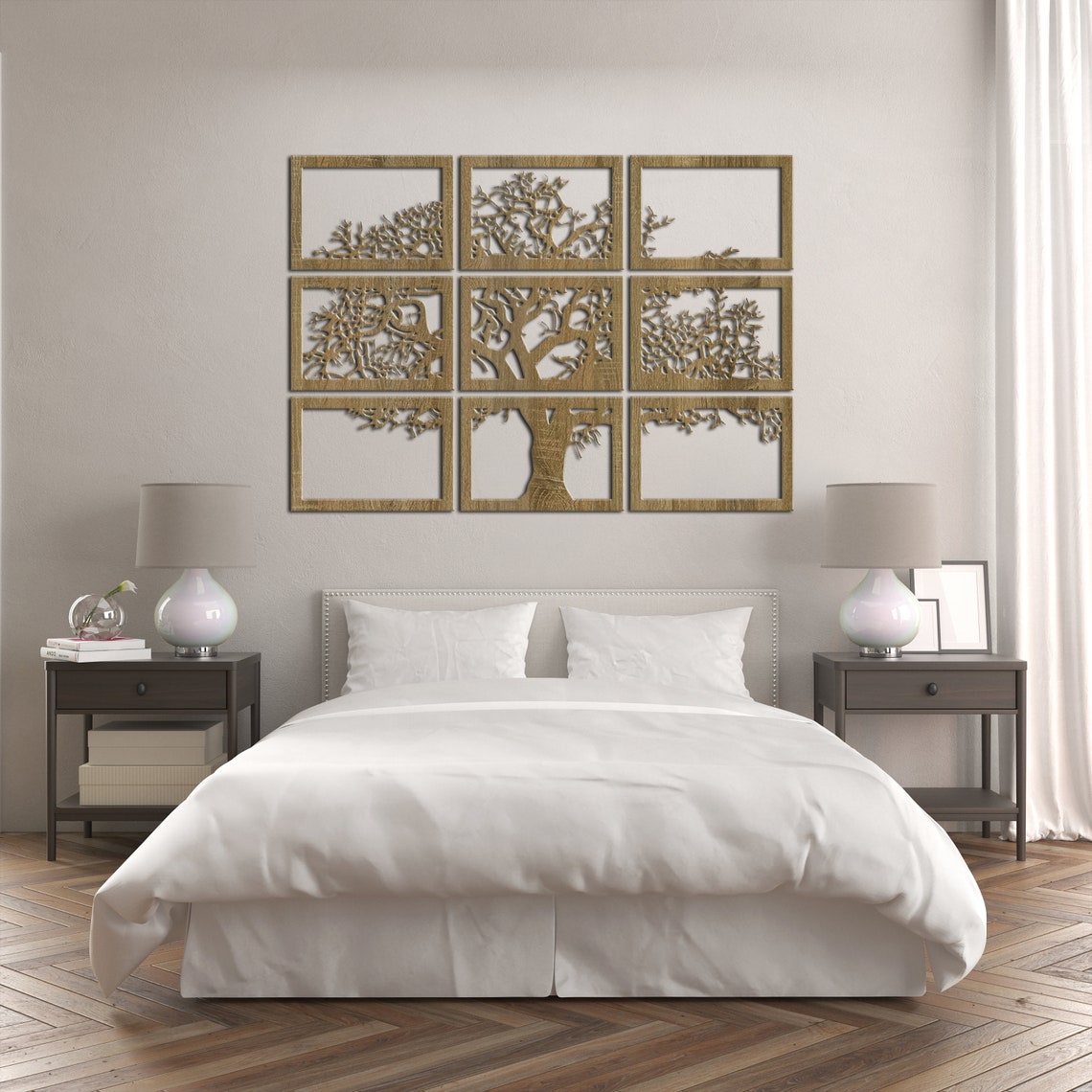 Wood Wall Panel Wall Art Wood Panel Wood Wall Decor Tree Etsy