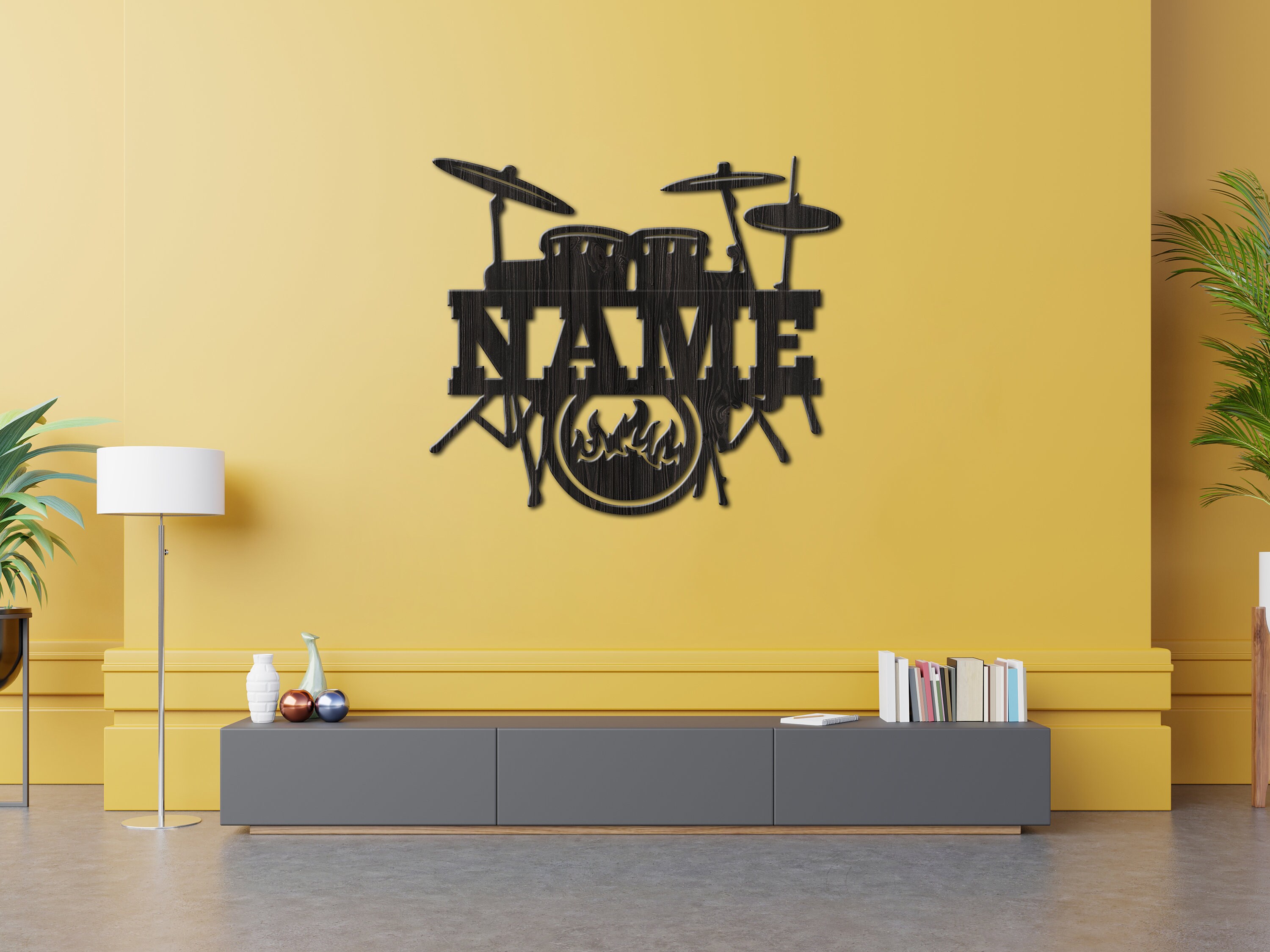 Personalized Drum Set Wall Decor Musician Personalized Wall Etsy