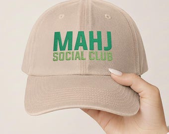 Mahjong Social Club Embroidered Cotton Hat | Mahjong Gift