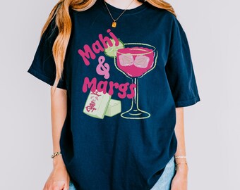 Mahj & Margs Tee, Mahjong Margarita Lover Shirt, Girls Trip Game Night
