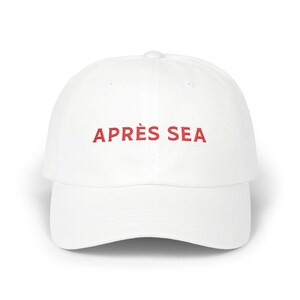 Apres Sea Embroidered Dad Hat Coastal Summer Aesthetic Cap French Fisherman Style Minimalist Beach Hat Quiet Luxury Baseball Hat White