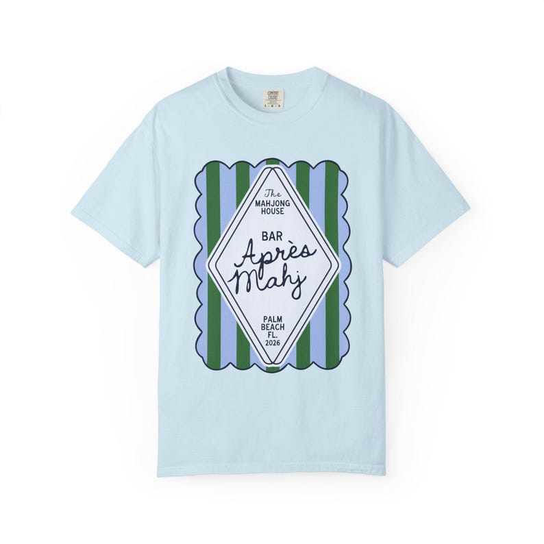 Apres Mahj Coastal Tee | Preppy Mahjong Shirt for Her Chambray