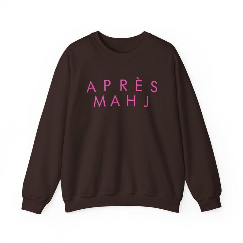 Après Mahj Sweatshirt | Minimalist Mahjong Crewneck for Women | Mahjong Club Gift Dark Chocolate