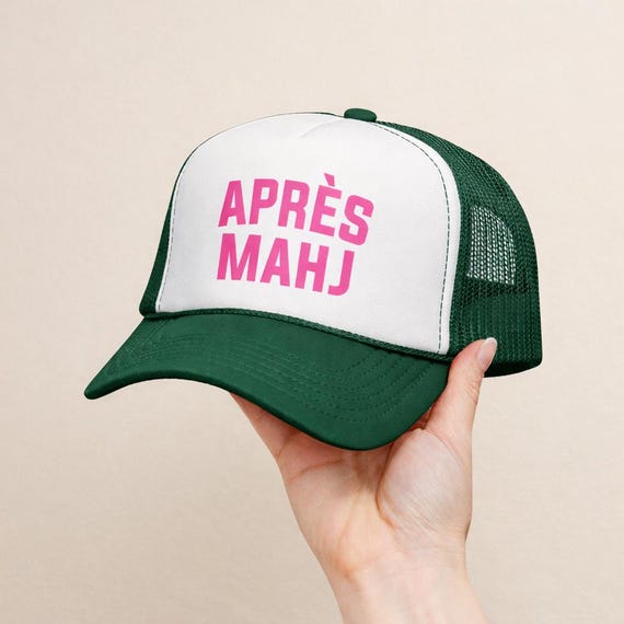 Apres Mahj Trucker Hat, Mahjong Trucker Cap, Retro Foam Mesh Hat, Mahjong Gift for Her, Game Night Hat, Mahj Squad Gift, Funny Mahjong Hat