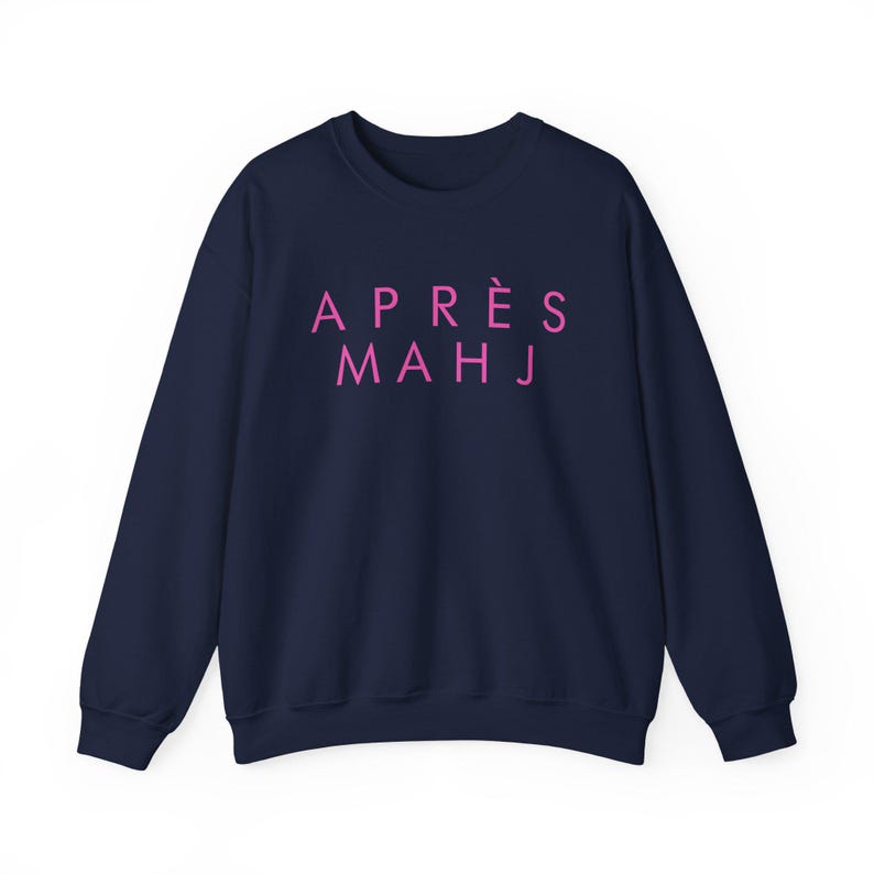 Après Mahj Sweatshirt | Minimalist Mahjong Crewneck for Women | Mahjong Club Gift Navy
