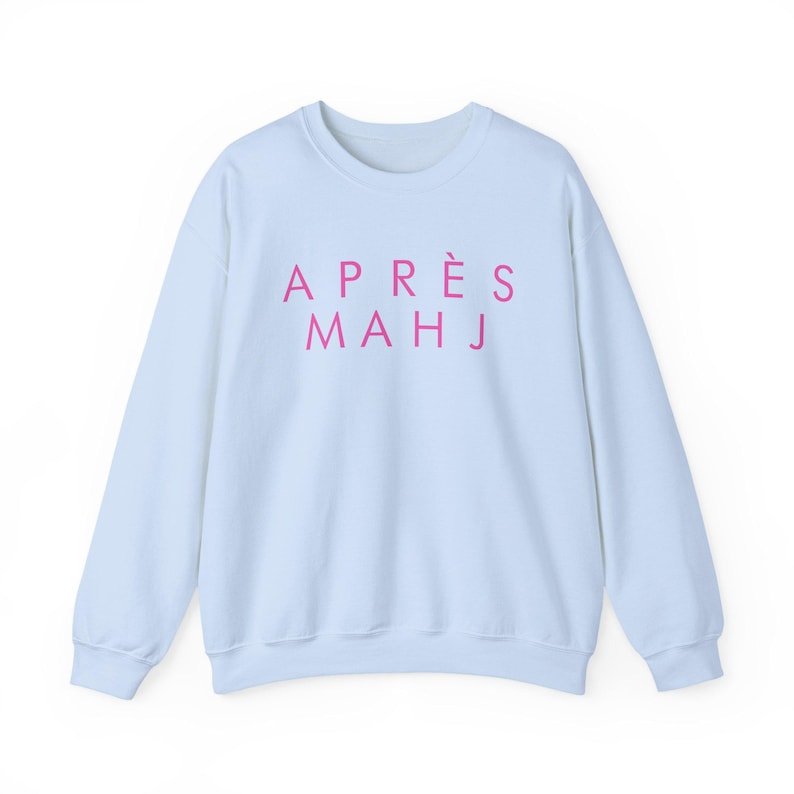 Après Mahj Sweatshirt | Minimalist Mahjong Crewneck for Women | Mahjong Club Gift Light Blue