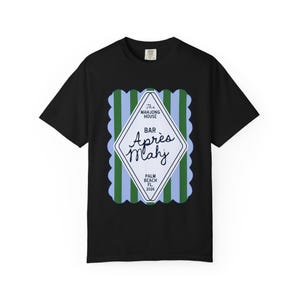 Apres Mahj Coastal Tee | Preppy Mahjong Shirt for Her Black