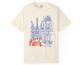 Paris Café Graphic Tee | French City Illustration Shirt | Travel Aesthetic Top