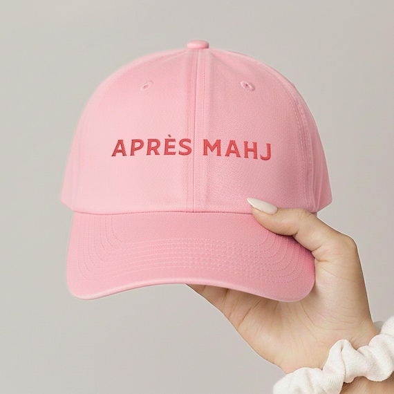 Apres Mahj Baseball Cap, Embroidered Mahjong Hat, Classic Cap for Mahjong Enthusiasts, Game Nights, Mahjong Player Gift