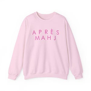 Après Mahj Sweatshirt | Minimalist Mahjong Crewneck for Women | Mahjong Club Gift Light Pink