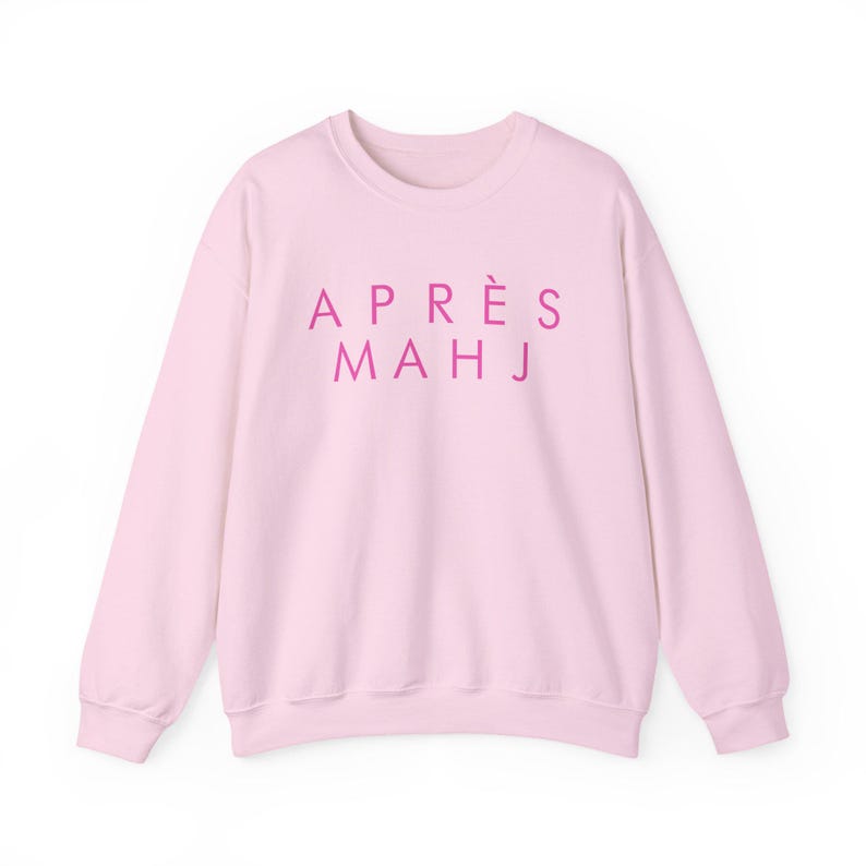 Après Mahj Sweatshirt | Minimalist Mahjong Crewneck for Women | Mahjong Club Gift Light Pink